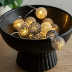 Guirlande pile 16 boules Soft D3,5cm - Atmosphera