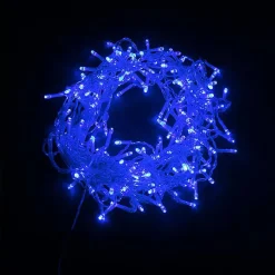 Guirlande Rideau stalactite 180LED IP44 3M avec timer - BLEU - SILAMP