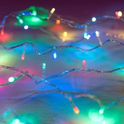 Guirlande Rideau stalactite 180LED IP44 3M avec timer - Multicolore - SILAMP