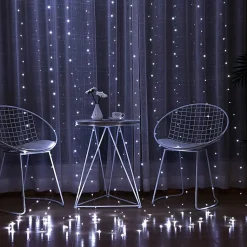 Guirlande Rideau stalactite 180LED IP44 3M avec timer - Blanc Froid - SILAMP