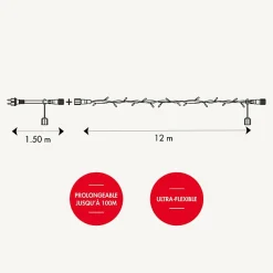 Guirlande scintillante L12m - prolongeable - Chromex