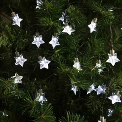 Guirlande solaire à LED forme "étoiles" 15 mètres Transparent