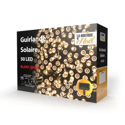 Guirlande solaire à LED multifonction 5.9 mètres Noir