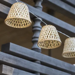 Guirlande solaire bambou CHILL HYBRID 10 ampoules 3.8M