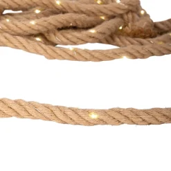 Guirlande solaire Canamo corde chanvre naturelle 8m + 2m câble blanc chaud extérieur