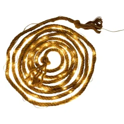 Guirlande solaire Canamo corde chanvre naturelle 8m + 2m câble blanc chaud extérieur