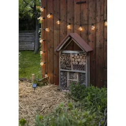 Guirlande solaire de 4,8m avec 15 Ampoules- 5 microLED blanc chaud par ampoule- 30 Lumens- Eclairage extérieur Jardin