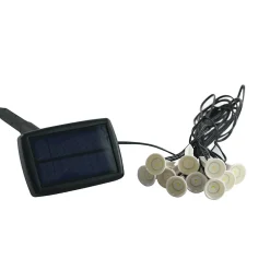 Guirlande solaire de 5,5m avec 10 spots à planter- éclairage blanc froid- 100 Lumens- Eclairage extérieur Jardin