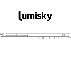 Guirlande solaire raccordable FLAMA 10 ampoules flamme 8M
