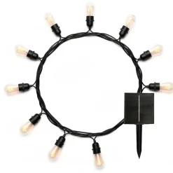 Guirlande solaire raccordable FLAMA 10 ampoules flamme 8M