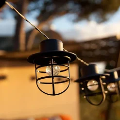 Guirlande style industriel 10 ampoules DETROIT Noir Acier 4M