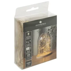 Guirlandes - 100 micro LED - argent et blanc chaud - L1000 cm - Atmosphera