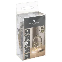 Guirlandes - 20 micro LED - argent - blanc chaud - L190 cm - Atmosphera