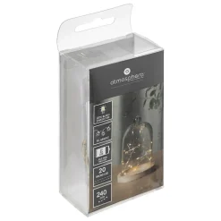 Guirlandes - 20 micro LED - argent - blanc chaud - L190 cm - Atmosphera