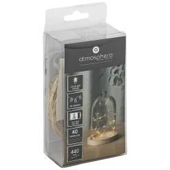 Guirlandes - 40 micro LED - argent et blanc chaud - L400 cm - Atmosphera