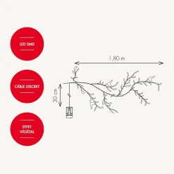 Guirlandes branches lumineuses d'olivier à piles - Chromex