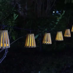 Guirlandes lumineuses extérieur LED à énergie solaire 10 lumières IP44 0.06 W blanc chaud l.9,4 x P. 8,3cm