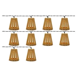 Guirlandes lumineuses extérieur LED à énergie solaire 10 lumières IP44 0.06 W blanc chaud l.9,4 x P. 8,3cm