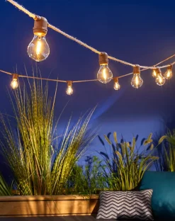 Guirlandes lumineuses LED Allegra naturel E27 350lm 2W IP44 blanc chaud New Garden