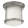 Hadrian Hinkley 1 Lumière Plafonnier Nickel Antique avec Verre Opale IP44