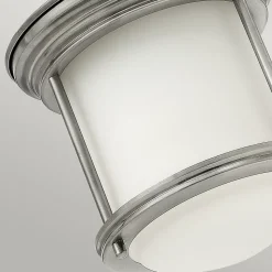 Hadrian Hinkley 1 Lumière Plafonnier Nickel Antique avec Verre Opale IP44