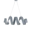 Helix Suspension en fer laqué gris mat avec câble électrique réglable 2 lumières L. 54x20 BL141-2-GR