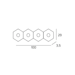 Hexagon Applique/Plafoniera 4 Luci Sabbia