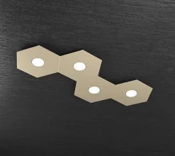 Hexagon Applique/Plafoniera 4 Luci Sabbia