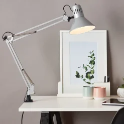 HOBBY Lampe à pince titane métal -E27 40W - ampoule non incluse