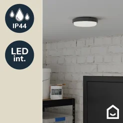 Hublot Almagro LED intégrée blanc neutre IP44 600lm 9W ⌀18xl.5cm noir GoodHome