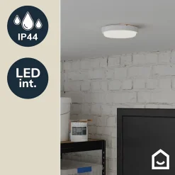 Hublot Almagro LED intégrée blanc neutre IP44 600lm 9W ⌀18xl.5cm blanc GoodHome