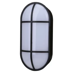 Hublot Bellot LED intégrée blanc neutre IP44 1000lm 16W L.20xl.5,5xH.20cm ovale noir Goodhome