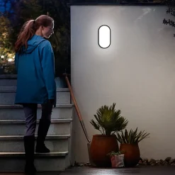 Hublot extérieur LED intégrée oval Avec Détecteur 12w IP54 23cm 850lm