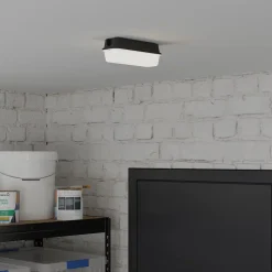 Hublot Ivens LED intégrée blanc neutre IP44 850lm 8W L.21xl.7xH.7cm noir GoodHome