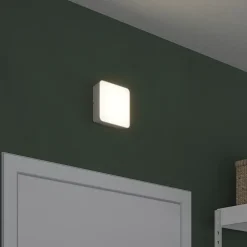 Hublot Moresby LED intégrée blanc neutre IP44 1000lm 16W L.15xl.15cm carré blanc GoodHome