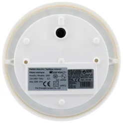 Hublot rond 60W avec grille IP44 E27 Classe II Blanc - Zenitech