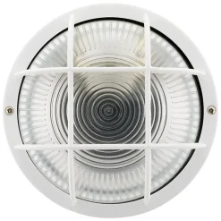 Hublot rond 60W avec grille IP44 E27 Classe II Blanc - Zenitech