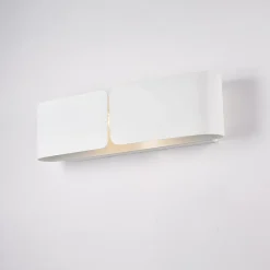 Hug Applique avec diffuseur découpé laser en fer laqué blanc 2 lumières .45 P.10 BL316-AP2-BCO