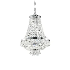 Ideal Lux Caesar - Lustre en cristal à 6 ampoules au fini chromé, G9