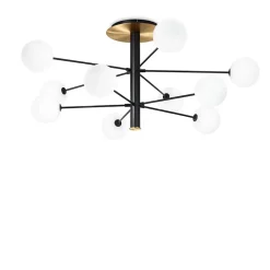Ideal Lux COSMOPOLITAN Plafonnier semi-encastré à 10 bras multiples noir