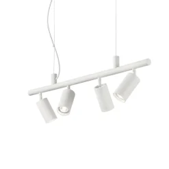 Ideal Lux DYNAMITE - Lampe à Suspension Intérieur 4 Lumières Spotlight Blanc, GU10