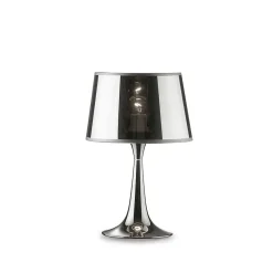 Ideal Lux London Cromo - Petite lampe de table à 1 lumière, chrome, E27