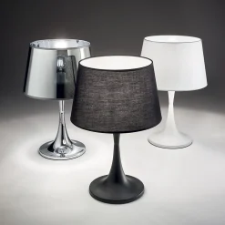 Ideal Lux London Cromo - Petite lampe de table à 1 lumière, chrome, E27