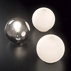 Ideal Lux Mapa Bianco - Petite Lampe de Table Globe à 1 Lumière, Blanc, E27