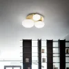 Ideal Lux NINFEA Plafonnier rond à 3 lumières DecoratiGlass Laiton