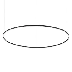 Ideal Lux ORACLE Plafonnier LED intégré Slim non dimmable rond 150cm noir, 4000K