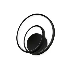 Ideal Lux OZ Applique Murale LED Intégrée Swirl Dimmable Noir, 3000K
