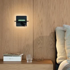 Ideal Lux PIANO Lampe de lecture à 2 lumières DEL noire, interrupteur intégré, 3000K, non dimmable