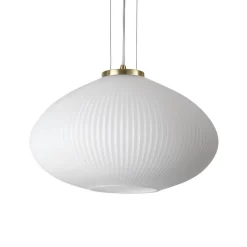 Ideal Lux PLISSE Globe Dome Suspension Plafonnier Laiton 45cm