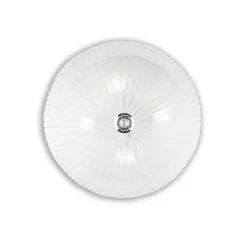 Ideal Lux Shell - Applique / plafonnier d'intérieur à 4 ampoules au fini chrome avec verre transparent, E27